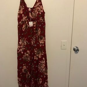 Burgundy floral dress